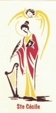 Carte double saint patron : illustration Sainte Cécile